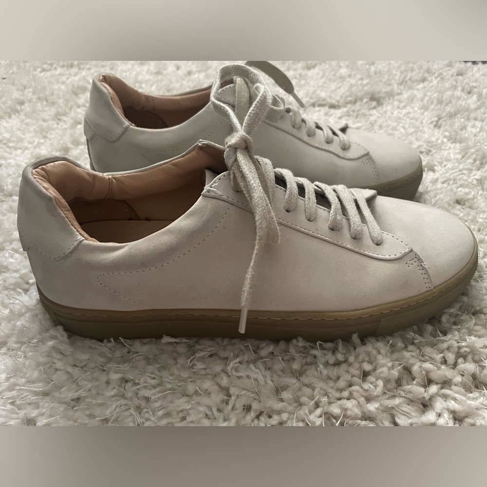 Reiss Women’s Cream Trainers with Gum Sole Size 9 - Picture 4 of 10